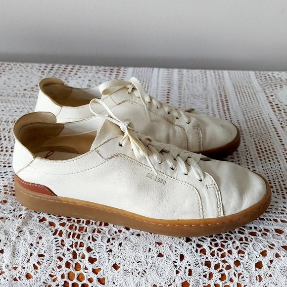 Sam Edelman Leather Sneakers Jayme Se-1980 Cream Lace-up Women's Size 8/8.5 - Picture 3 of 14